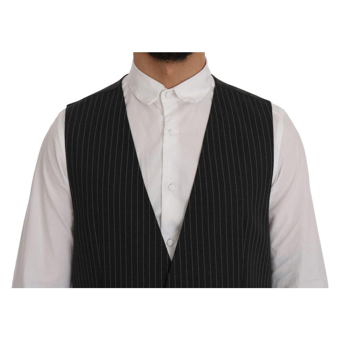 Dolce & Gabbana Gray Wool Stretch Vest1728,3% Elastane,67345645728,Clothing,Dolce & Gabbana,Gray,IT52 | XL,Material: 97% Wool,Men,Men - Clothing,New with tags,Suits & Blazers - Clothing,Vests - Men - Clothing,Waistcoats - Suits & Blazers - Clothing