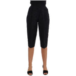 Dolce & Gabbana Elegant Floral Brocade Dress Shorts Jeans & Pants Dolce & Gabbana Black