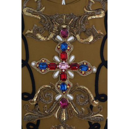 Dolce & Gabbana Yellow Crystal Cross Vest Jacket