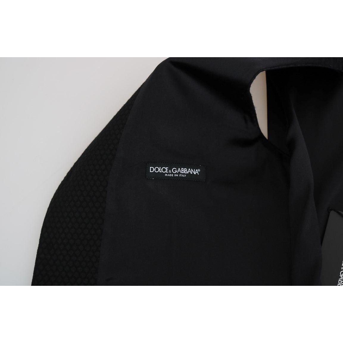 Dolce & Gabbana Black Polka Dot Pattern Vest1728,19% Silk,30% Polyester,67345645728,Black,Clothing,Dolce & Gabbana,IT48 | M,Material: 51% Wool,Men,Men - Clothing,New with tags,Suits & Blazers - Clothing,Vests - Men - Clothing,Waistcoats - Suits & Blazers