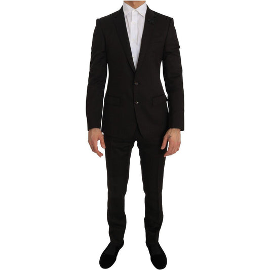 Dolce & Gabbana Brown Wool Crystal Bee Slim Fit MARTINI1728,65% Wool,67345645728,Brown,Clothing,Dolce & Gabbana,IT46 | S,Material: 35% Viscose,Men,Men - Clothing,New with tags,Suits & Blazers - Clothing,Suits - Men - Clothing,Two-Piece Suits - Suits & Bla
