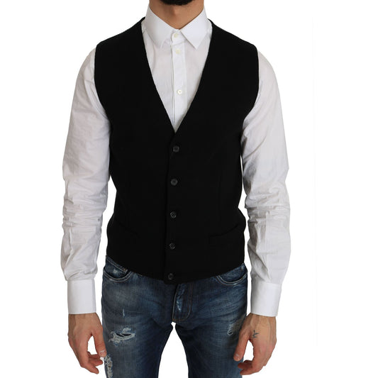 Dolce & Gabbana Black Cotton Dress Woven Waistcoat1728,67345645728,Black,Clothing,Dolce & Gabbana,IT52 | XL,Material: 100% Cotton,Men,Men - Clothing,New with tags,Suits & Blazers - Clothing,Vests - Men - Clothing,Waistcoats - Suits & Blazers - Clothing