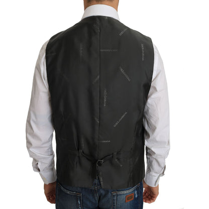 Dolce & Gabbana Gray Wool STAFF Checkered Stretch Vest1728,3% Elastan,67345645728,Clothing,Dolce & Gabbana,Gray,IT52 | XL,Material: 97% Wool,Men,Men - Clothing,New with tags,Suits & Blazers - Clothing,Vests - Men - Clothing,Waistcoats - Suits & Blazers -