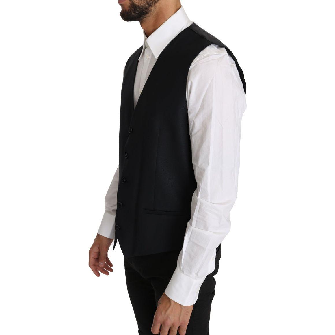 Dolce & Gabbana Gray Wool Silk Waistcoat Vest12% Silk,1728,67345645728,Clothing,Dolce & Gabbana,Gray,IT52 | XL,Material: 88% Wool,Men,Men - Clothing,New with tags,Suits & Blazers - Clothing,Vests - Men - Clothing,Waistcoats - Suits & Blazers - Clothing