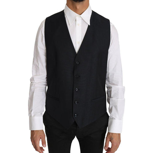Dolce & Gabbana Gray Wool Silk Waistcoat Vest12% Silk,1728,67345645728,Clothing,Dolce & Gabbana,Gray,IT52 | XL,Material: 88% Wool,Men,Men - Clothing,New with tags,Suits & Blazers - Clothing,Vests - Men - Clothing,Waistcoats - Suits & Blazers - Clothing