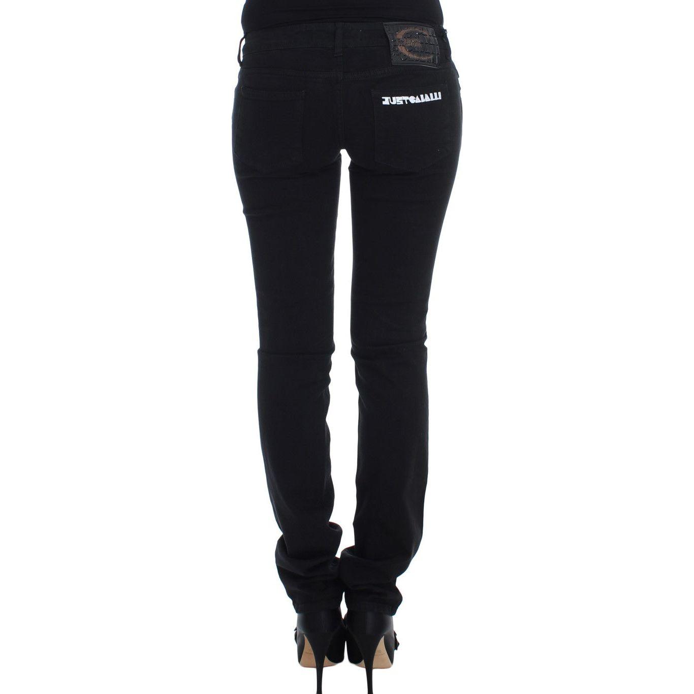 Cavalli Black Cotton Stretch Slim Skinny Fit Jeans SIG18164-3