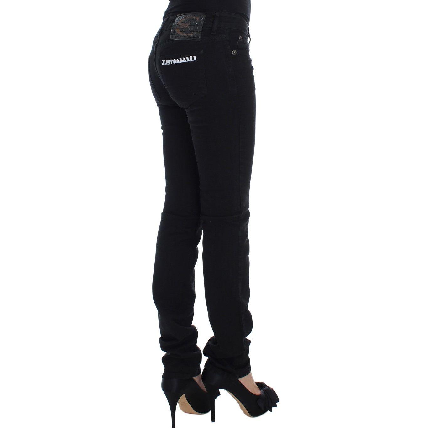 Cavalli Black Cotton Stretch Slim Skinny Fit Jeans SIG18164-3