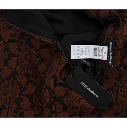 Dolce & Gabbana Brown Floral Brocade Mini Bubble Skirt 12% Silk,1728,34% Rayon,67345645728,Brown,Clothing,Dolce & Gabbana,IT40|S,Material: 54% Cotton,Mini - Skirts - Clothing,New with tags,Skirts - Clothing,Skirts - Women - Clothing,Women,Women - Clothing