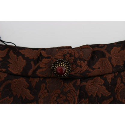 Dolce & Gabbana Brown Floral Brocade Mini Bubble Skirt 12% Silk,1728,34% Rayon,67345645728,Brown,Clothing,Dolce & Gabbana,IT40|S,Material: 54% Cotton,Mini - Skirts - Clothing,New with tags,Skirts - Clothing,Skirts - Women - Clothing,Women,Women - Clothing