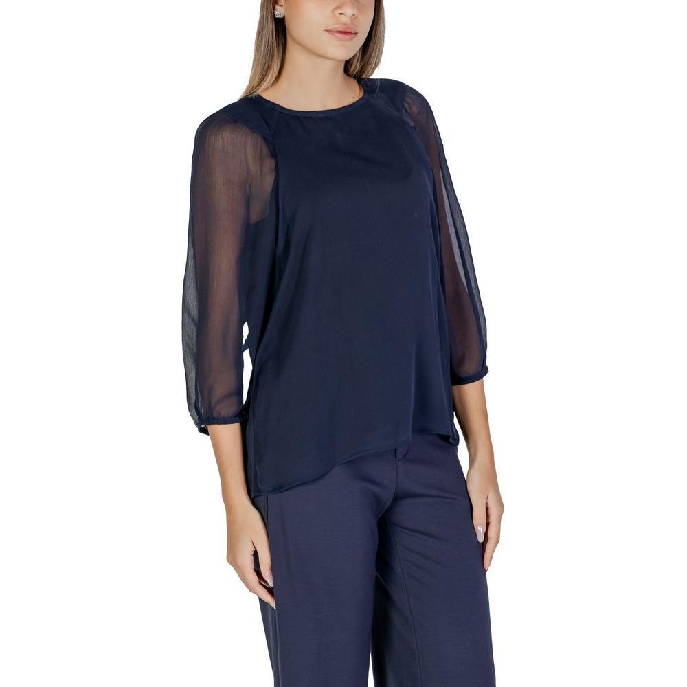 Street One Blue Polyester Blouse ST-15622000010-IT36|XXS