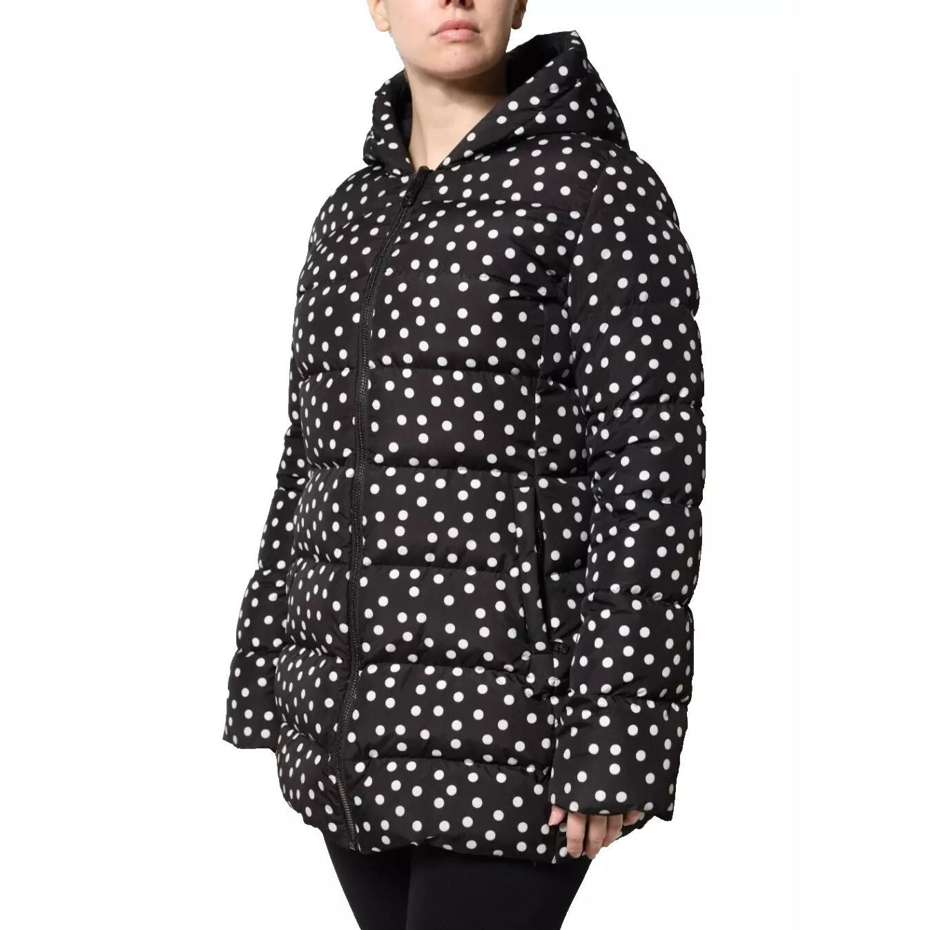 Dolce & Gabbana Black Polyester Hooded Reversible Jacket 1728,67345645728,Black,Clothing,Dolce & Gabbana,Hoodies - Sweaters - Clothing,IT36|XXS,IT38|XS,IT40|S,IT42|M,IT44 | L,Jackets & Coats - Clothing,Jackets & Coats - Women - Clothing,Material: 100% Pol