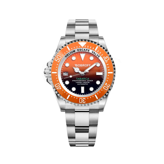 Bobroff Silver Stainless Steel Sport Watch