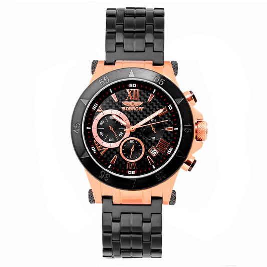 Bobroff Black Stainless Steel Dress Watch1728,67434610848,Accessories,Black,Bobroff,Dress Watches - Watches - Accessories,Men,New with tags,Watches - Accessories