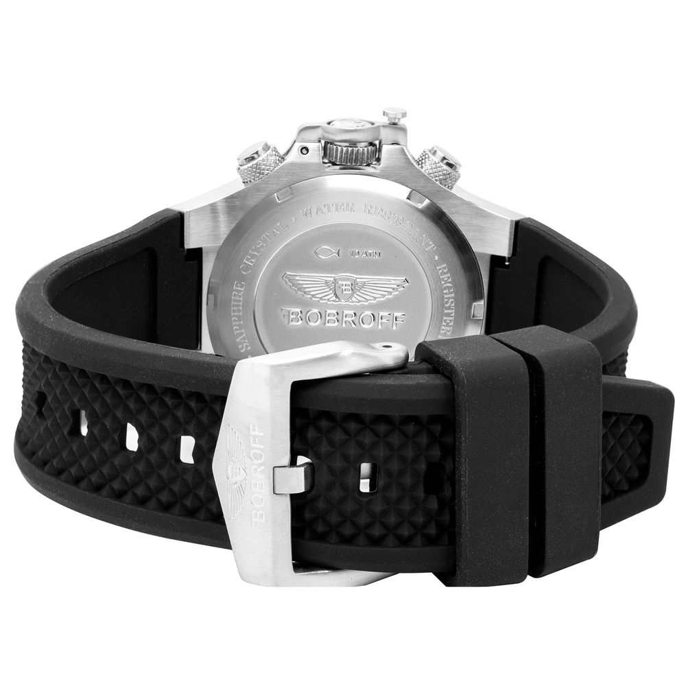 Bobroff Black Rubber Sport Watch1728,67434610848,Accessories,Black,Bobroff,Men,New with tags,Sport Watches - Watches - Accessories,Watches - Accessories