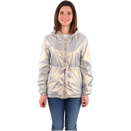 Yes Zee Gray Nylon Jackets & Coat YE-14615-M
