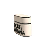 Dolce & Gabbana White PVC Embossed Logo Plaque Holder Airpods Case