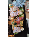 Dolce & Gabbana Gold Crystal Purple Hortensia Headband Crown Diadem SMY100489