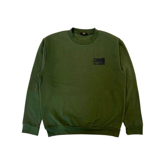 Cavalli Class Green Polyester Men Hoodie CA-24778-M