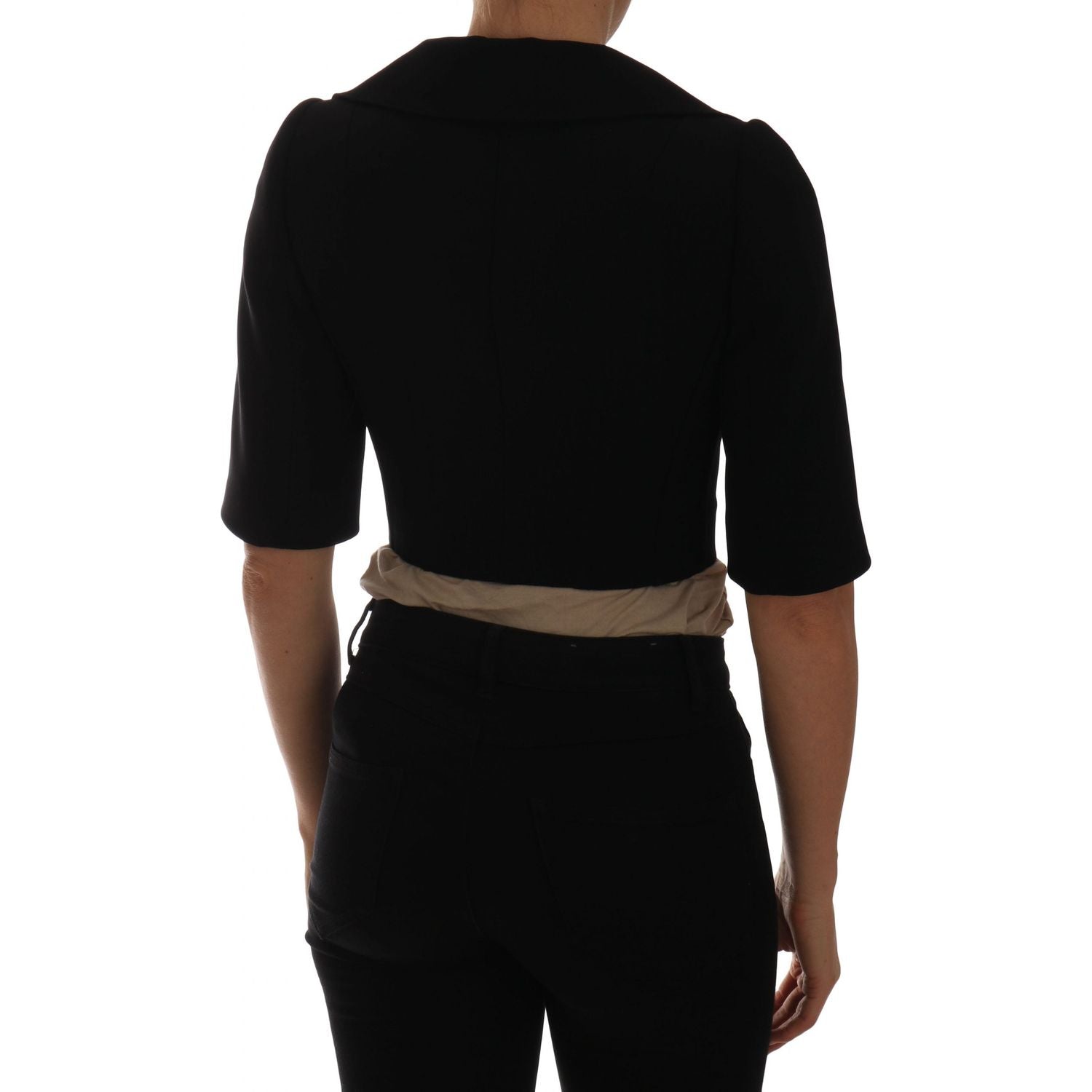 Dolce & Gabbana Black Short Croped Jacket Blazer