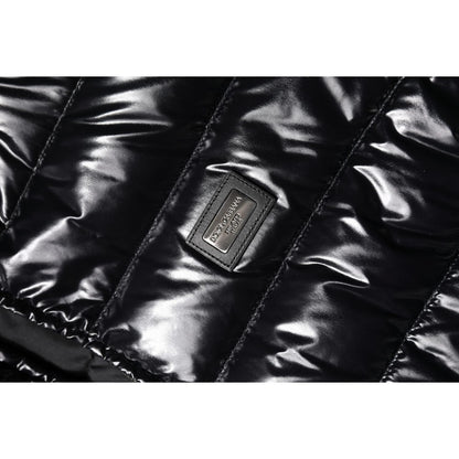 Dolce & Gabbana Black Logo Plaque Full Zip Puffer Jacket 1728,67345645728,Black,Clothing,Dolce & Gabbana,IT44 | L,Jackets & Coats - Clothing,Jackets & Coats - Women - Clothing,Material: 76% Nylon 24% Polyurethane,New with tags,Shell Jackets - Jackets & Co