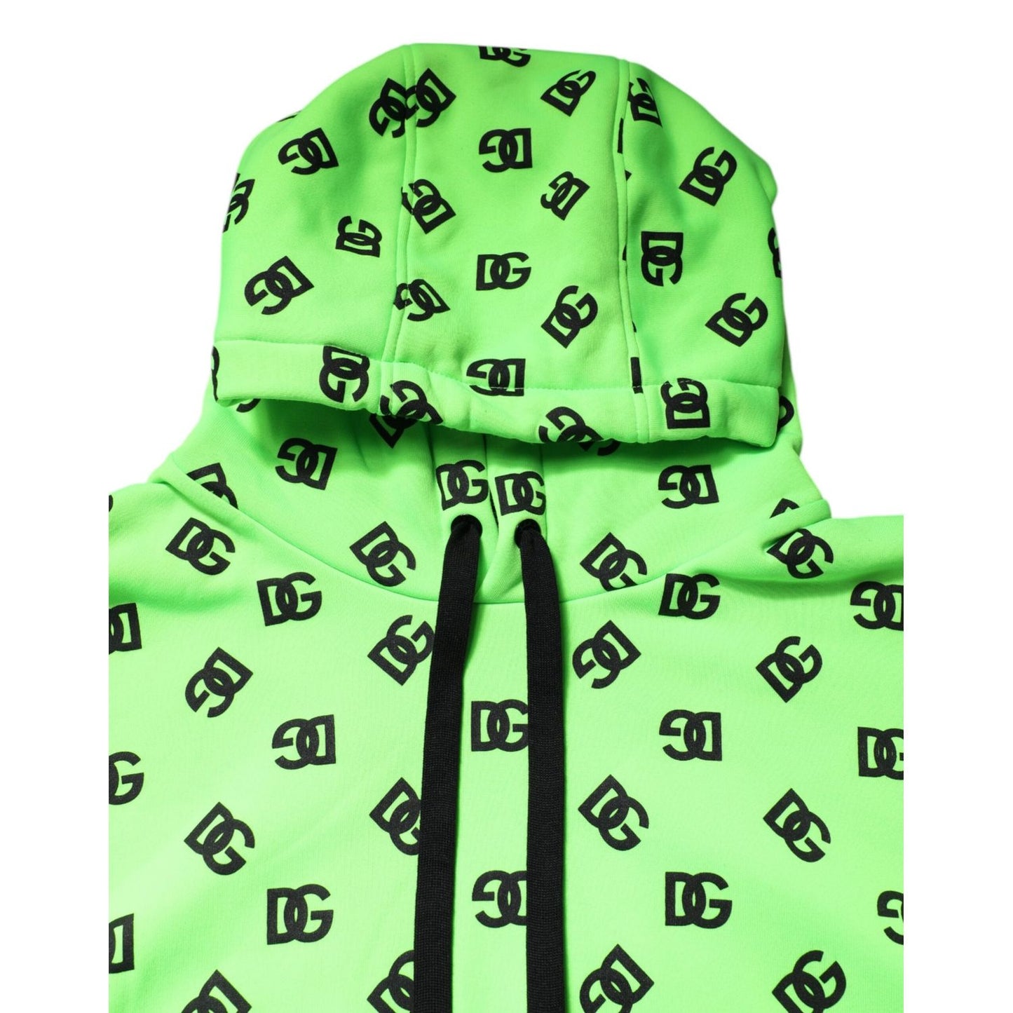 Dolce & Gabbana Green Polyester DGLogo Print Hooded Sweater TSH90265-52