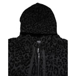 Dolce & Gabbana Black Leopard Full Zip Hooded Sweatshirt Sweater TSH90594-52