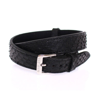 Nialaya Snakeskin CZ LOVE 925 Silver Bracelet