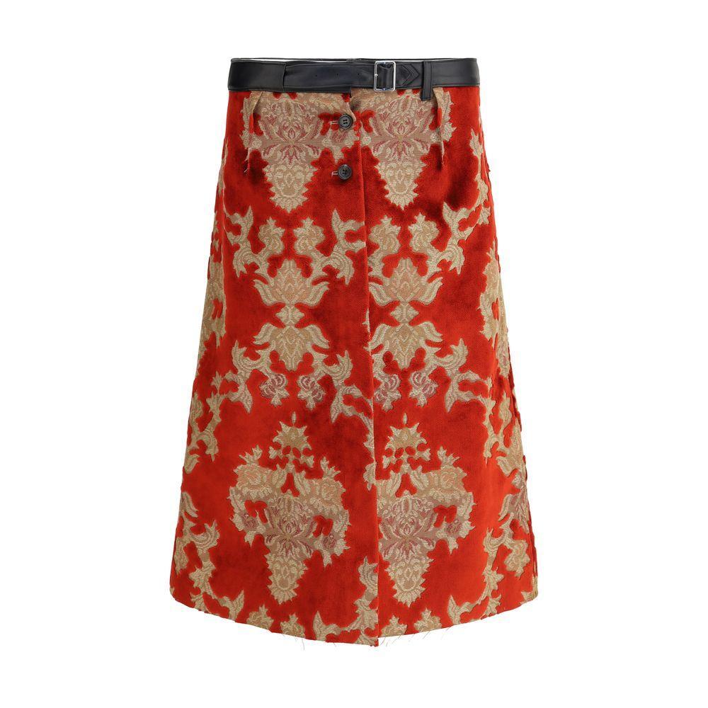 Undercover Midi Skirt UN-UC1E46022DARKREDBAS-3
