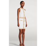 Balmain White Viscose Women Dress with Faux Gold Buttons BA-15441-IT38|XS