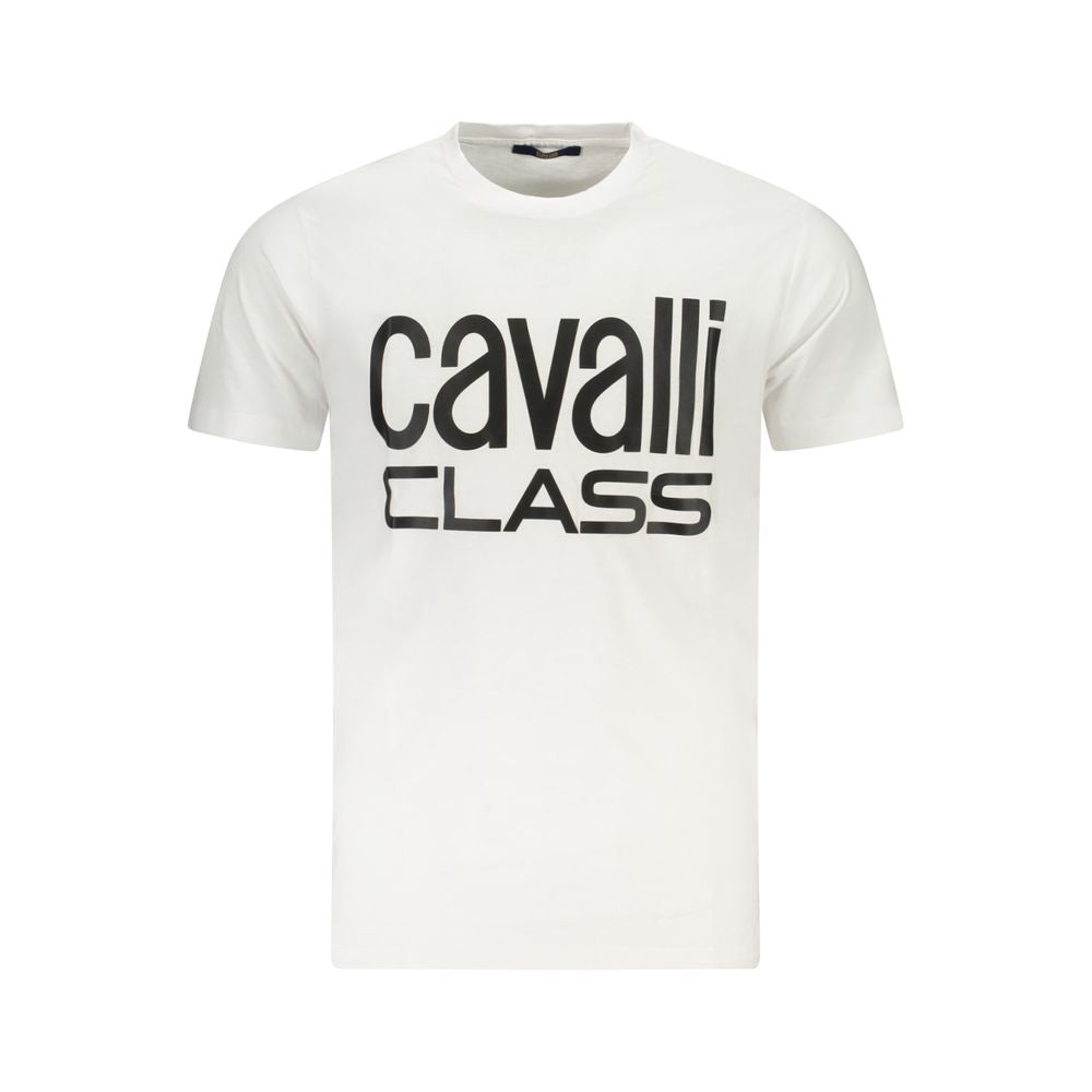 Cavalli Class White Cotton T-Shirt CA-36718-XXL