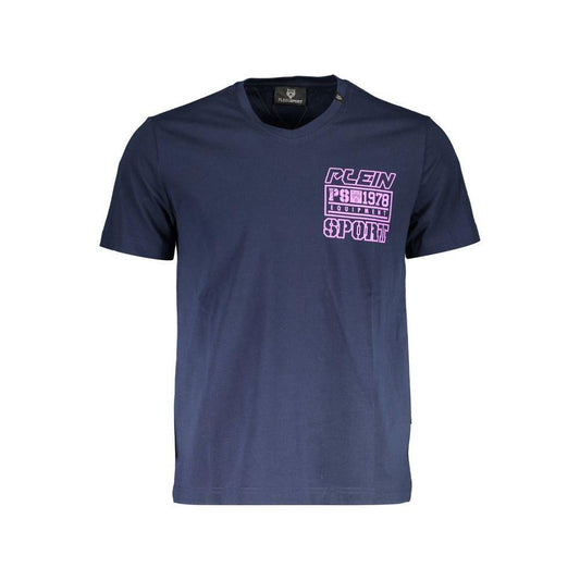 Plein Sport Blue Cotton Men T-Shirt PL-10235-S