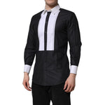 Dolce & Gabbana Black White GOLD Long Sleeves Formal Shirt