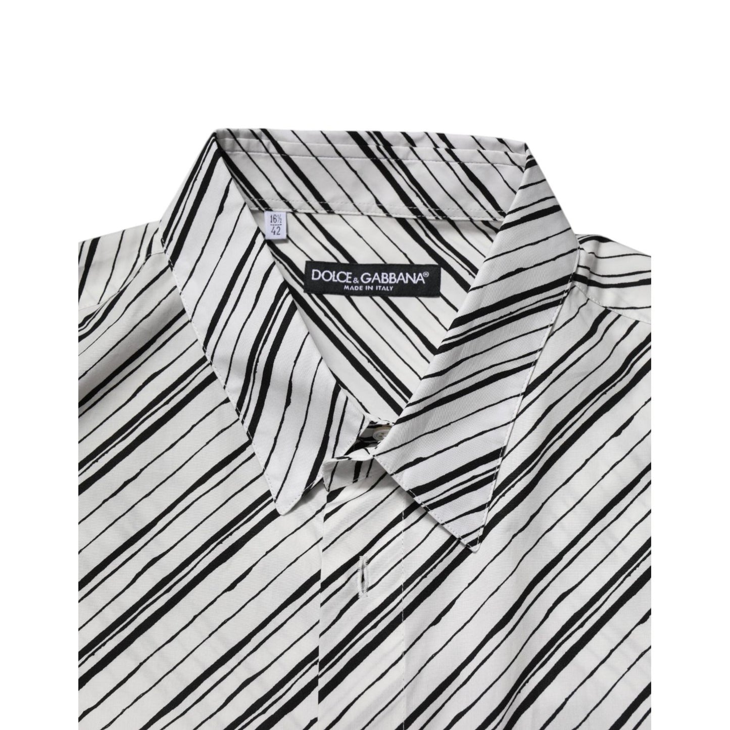Dolce & Gabbana White Striped Long Sleeves Men Formal Shirt TSH906761-42