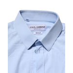 Dolce & Gabbana Sky Blue Cotton GOLD Long Sleeves Dress Shirt TSH906776-39