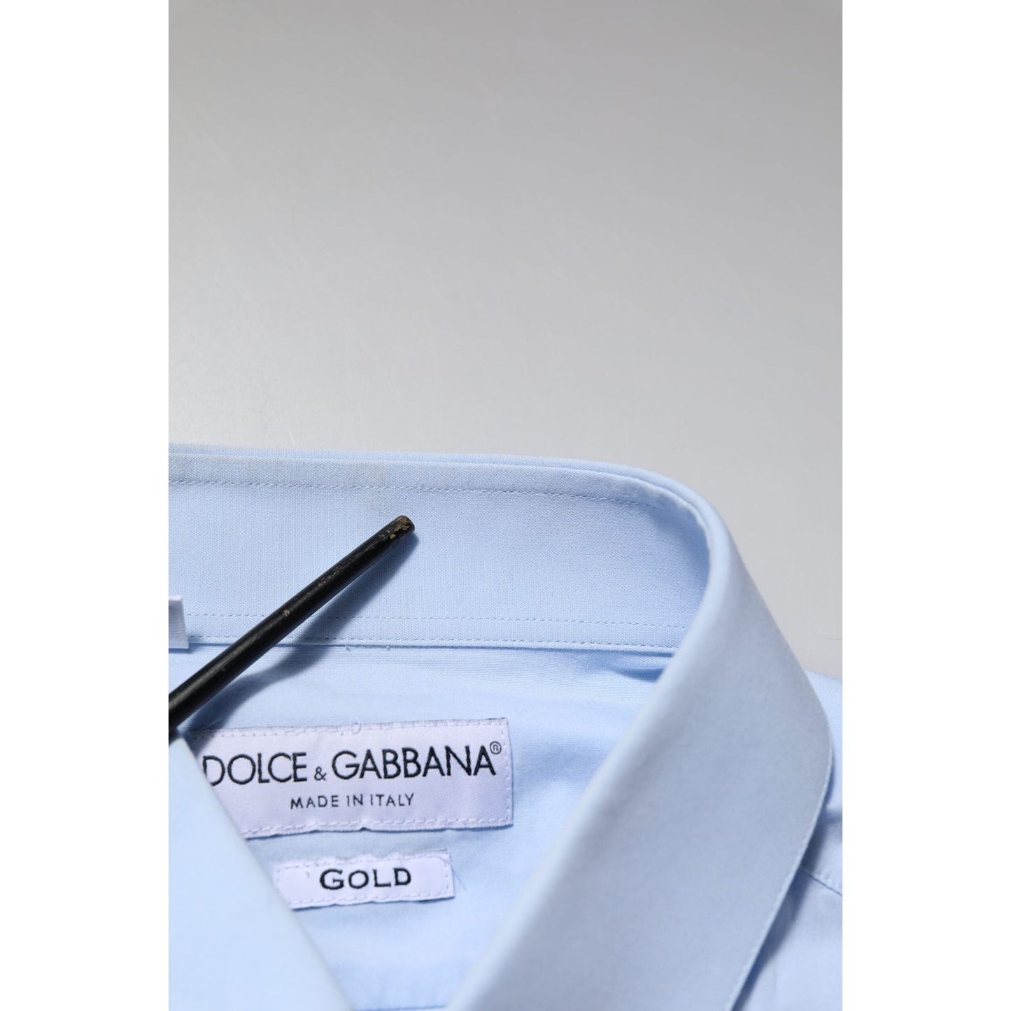 Dolce & Gabbana Sky Blue Cotton GOLD Long Sleeves Dress Shirt TSH906776-39