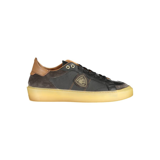 Blauer Nero Leather Men Sneaker 1728,67403481248,Black,Blauer,EU41/US8,EU42/US9,EU43/US10,EU44/US11,EU45/US12,EU46,Low Tops - Sneakers - Shoes,Men,New with tags,Shoes,Sneakers - Shoes