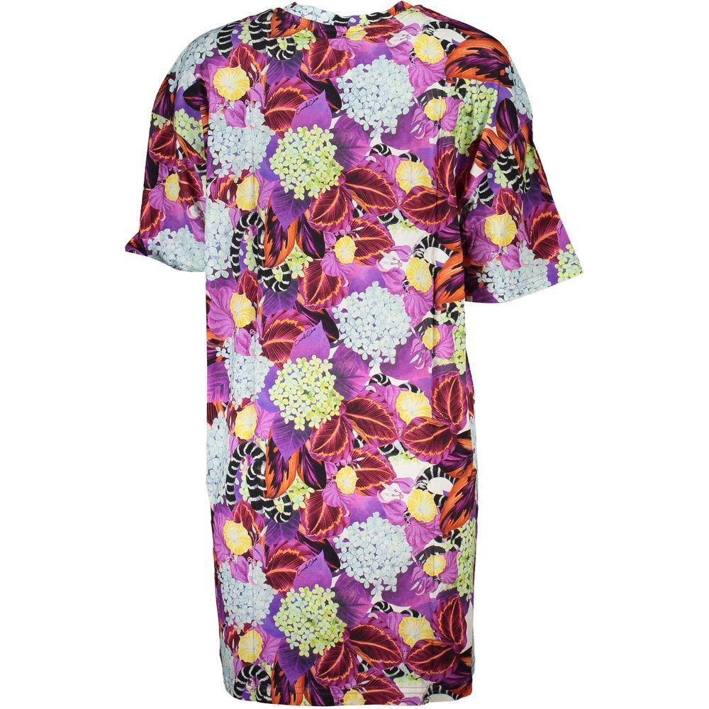 Cavalli Class Purple Cotton Dress CA-26767-XS