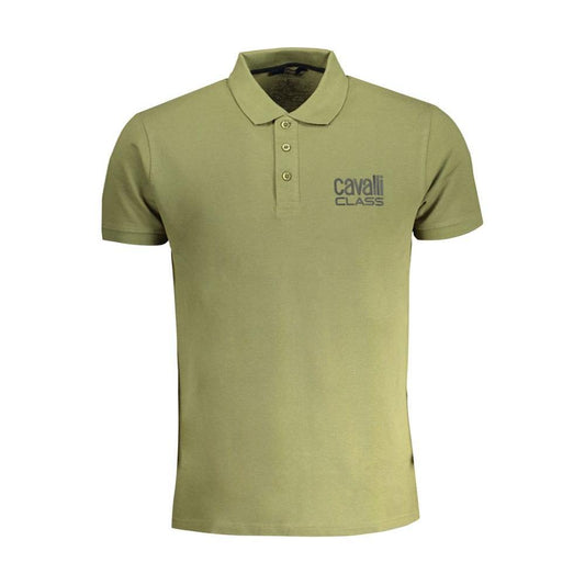 Cavalli Class Green Cotton Polo Shirt CA-30267-M