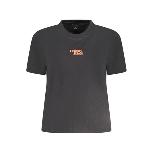 Calvin Klein Black Cotton Women T-Shirt CA-38297-L