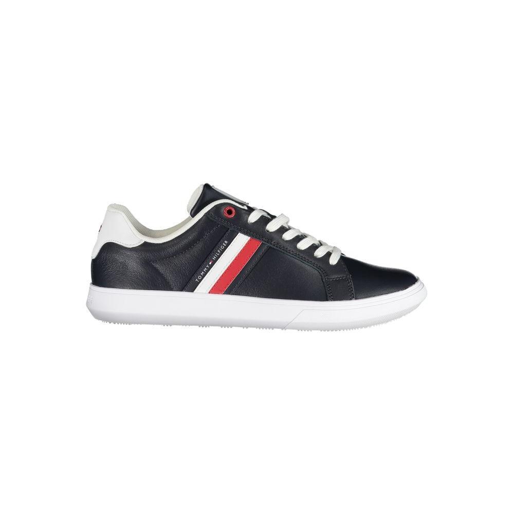Tommy Hilfiger Sleek Blue Lace-Up Sneakers with Contrast Details TO-27121-EU40/US7