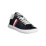 Tommy Hilfiger Sleek Blue Lace-Up Sneakers with Contrast Details TO-27121-EU40/US7