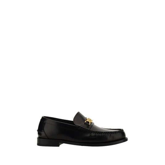 Versace Black Calf Leather Bos Taurus Slip-On Loafers 1728,72470364320,Black,EU39/US6,EU40/US7,EU41/US8,EU42/US9,Loafers - Men - Shoes,Loafers - Shoes,Men,Men - Shoes,New with tags,Shoes,Slip-On Loafers - Loafers - Shoes,Versace