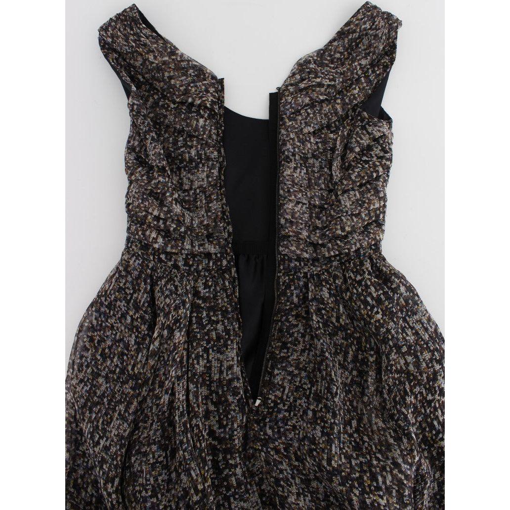 Dolce & Gabbana Dark Silk Shift Gown Full Length Dress