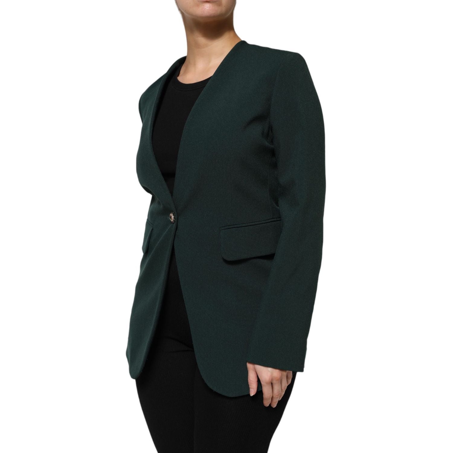 Maison Margiela Green Single Breasted One Button Coat Jacket