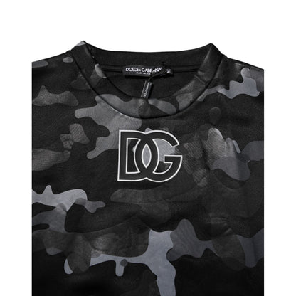 Dolce & Gabbana Black Camouflage Pullover Sweatshirt Sweater