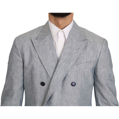 Dolce & Gabbana Blue Flax NAPOLI Jacket Coat Blazer1728,67345645728,Blazers - Men - Clothing,Blazers - Suits & Blazers - Clothing,Clothing,Dolce & Gabbana,IT48 | M,Light Blue,Material: 52% Flax 48% Silk,Men,Men - Clothing,New with tags,Suits & Blazers - C