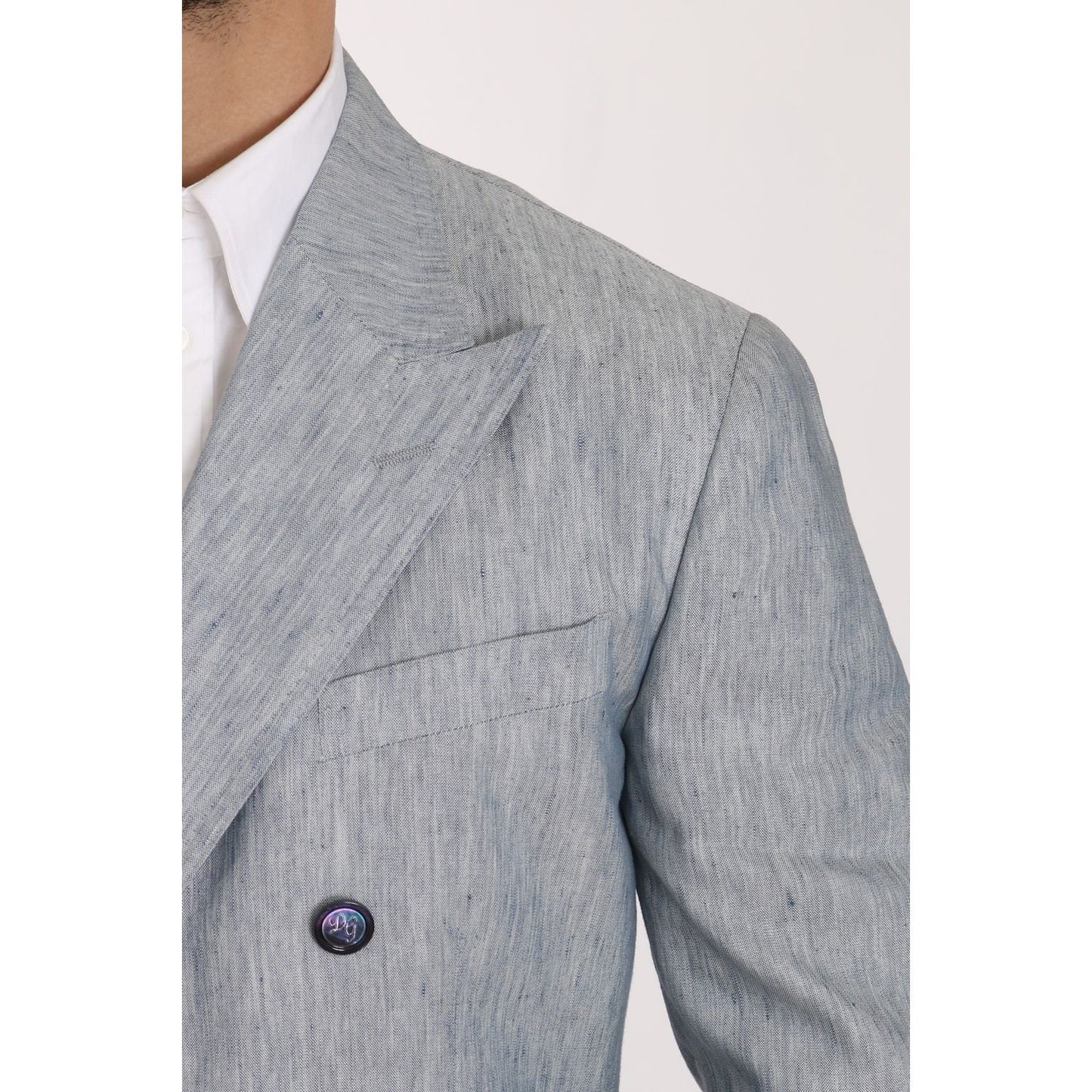Dolce & Gabbana Blue Flax NAPOLI Jacket Coat Blazer1728,67345645728,Blazers - Men - Clothing,Blazers - Suits & Blazers - Clothing,Clothing,Dolce & Gabbana,IT48 | M,Light Blue,Material: 52% Flax 48% Silk,Men,Men - Clothing,New with tags,Suits & Blazers - C