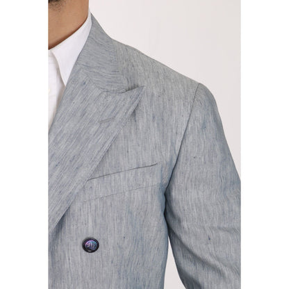 Dolce & Gabbana Blue Flax NAPOLI Jacket Coat Blazer1728,67345645728,Blazers - Men - Clothing,Blazers - Suits & Blazers - Clothing,Clothing,Dolce & Gabbana,IT48 | M,Light Blue,Material: 52% Flax 48% Silk,Men,Men - Clothing,New with tags,Suits & Blazers - C