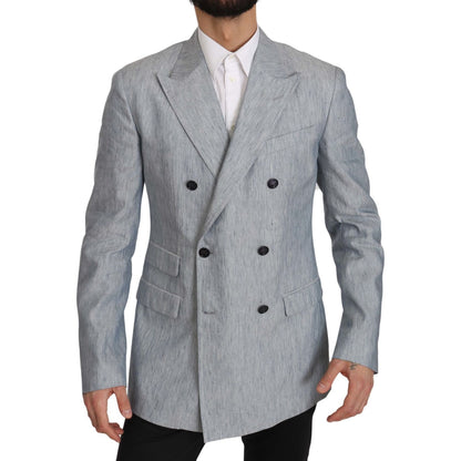 Dolce & Gabbana Blue Flax NAPOLI Jacket Coat Blazer1728,67345645728,Blazers - Men - Clothing,Blazers - Suits & Blazers - Clothing,Clothing,Dolce & Gabbana,IT48 | M,Light Blue,Material: 52% Flax 48% Silk,Men,Men - Clothing,New with tags,Suits & Blazers - C