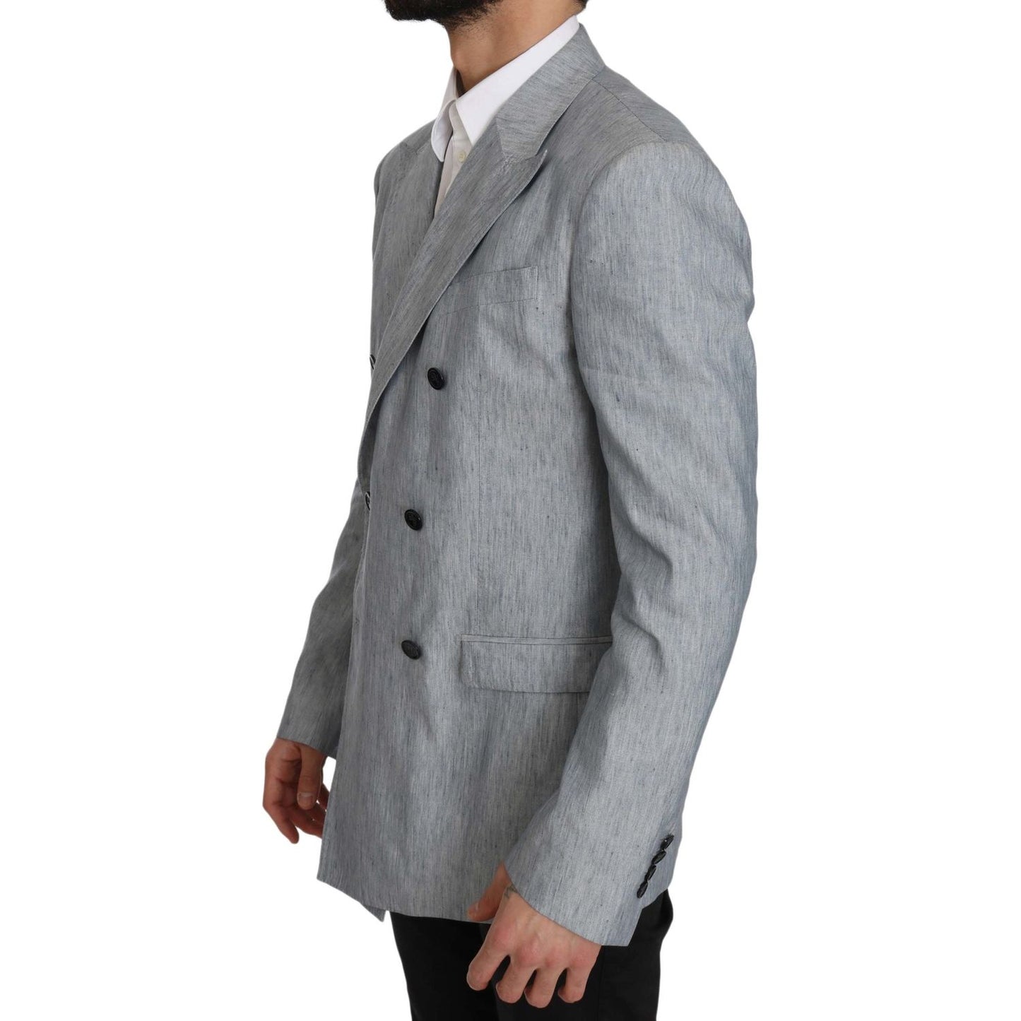 Dolce & Gabbana Blue Flax NAPOLI Jacket Coat Blazer1728,67345645728,Blazers - Men - Clothing,Blazers - Suits & Blazers - Clothing,Clothing,Dolce & Gabbana,IT48 | M,Light Blue,Material: 52% Flax 48% Silk,Men,Men - Clothing,New with tags,Suits & Blazers - C